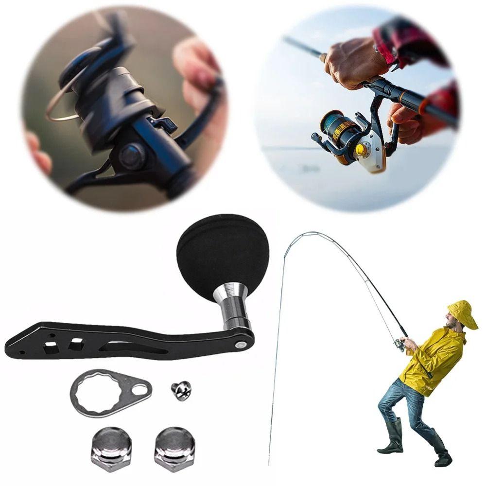 EVA Oval Fishing Reel Handle Aluminum Zinc Zinc Alloy Baitcasting Reel Handle Fishing Accessories