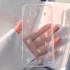 Cute Pink Heart Bow Case For iPhone 15 Pro Max 14 11 12 13 Mini XR XS 7 8 6 6S Plus SE Shockproof Soft Clear Phone Cases Coque