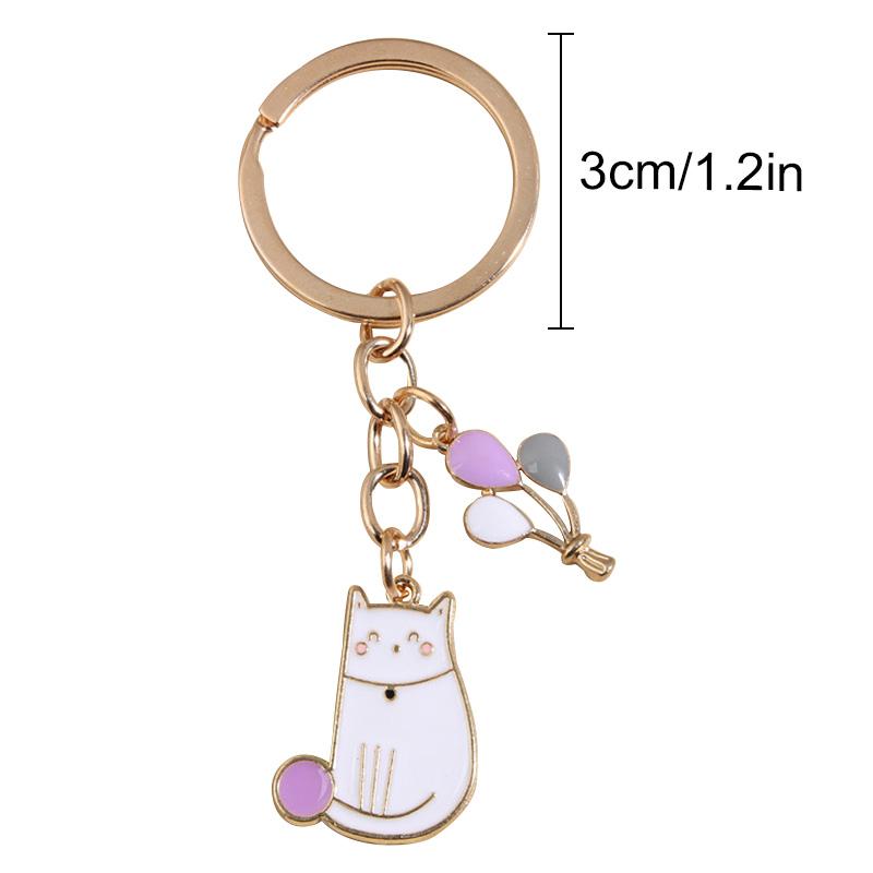 Брелок с воздушным шаром в виде кота с изображением кота, кольца, держатель, подвески, декоративные подарочные аксессуары