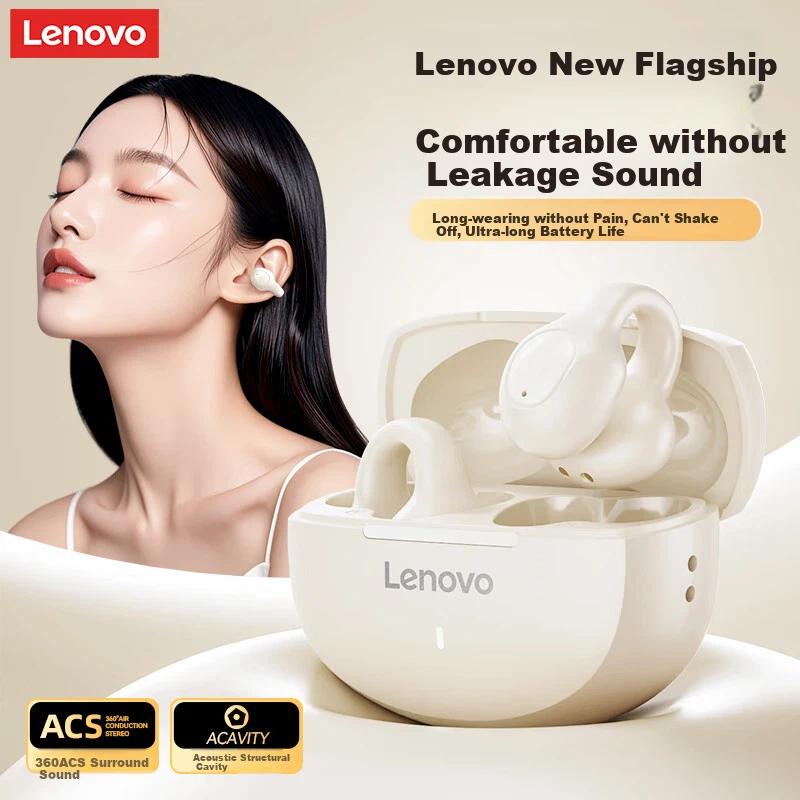 Lenovo Bluetooth Earphones, Clip-On Design, Bluetooth 5.4, Gaming Headphones, EA420 White