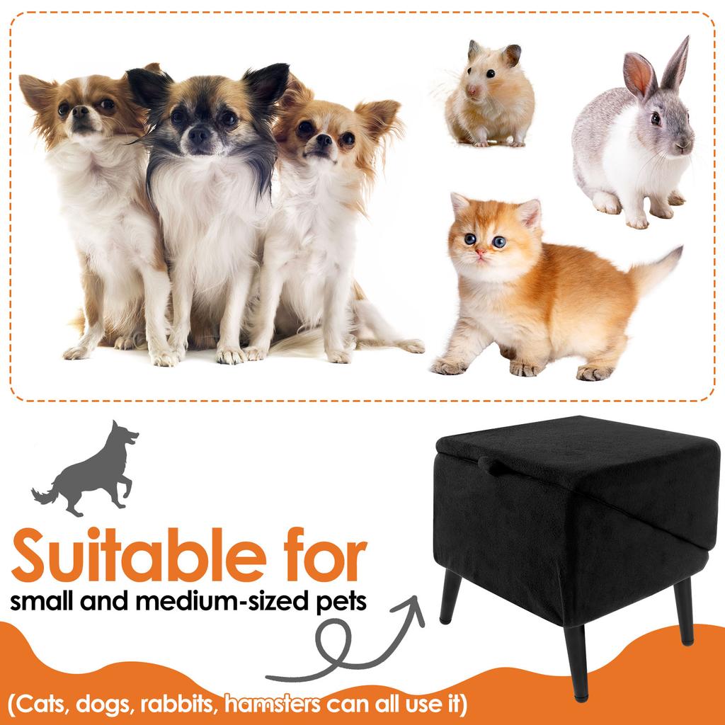 Folding Split Dog Stairs Ottoman Pet Staircase Ladder Anti-slip for Climb Bed Sofa Multifunctional Cotton Linen Stool Dog Step