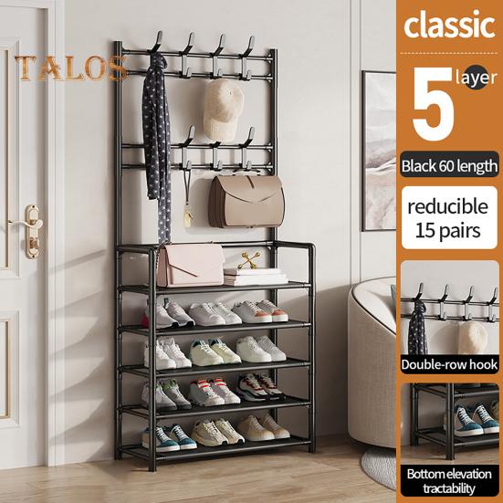 Multi-Layer Shoe Rack Doorway Clothes Hanger High Stability Simple Installation Shoes Shelf Floor-Standing Storage Rack