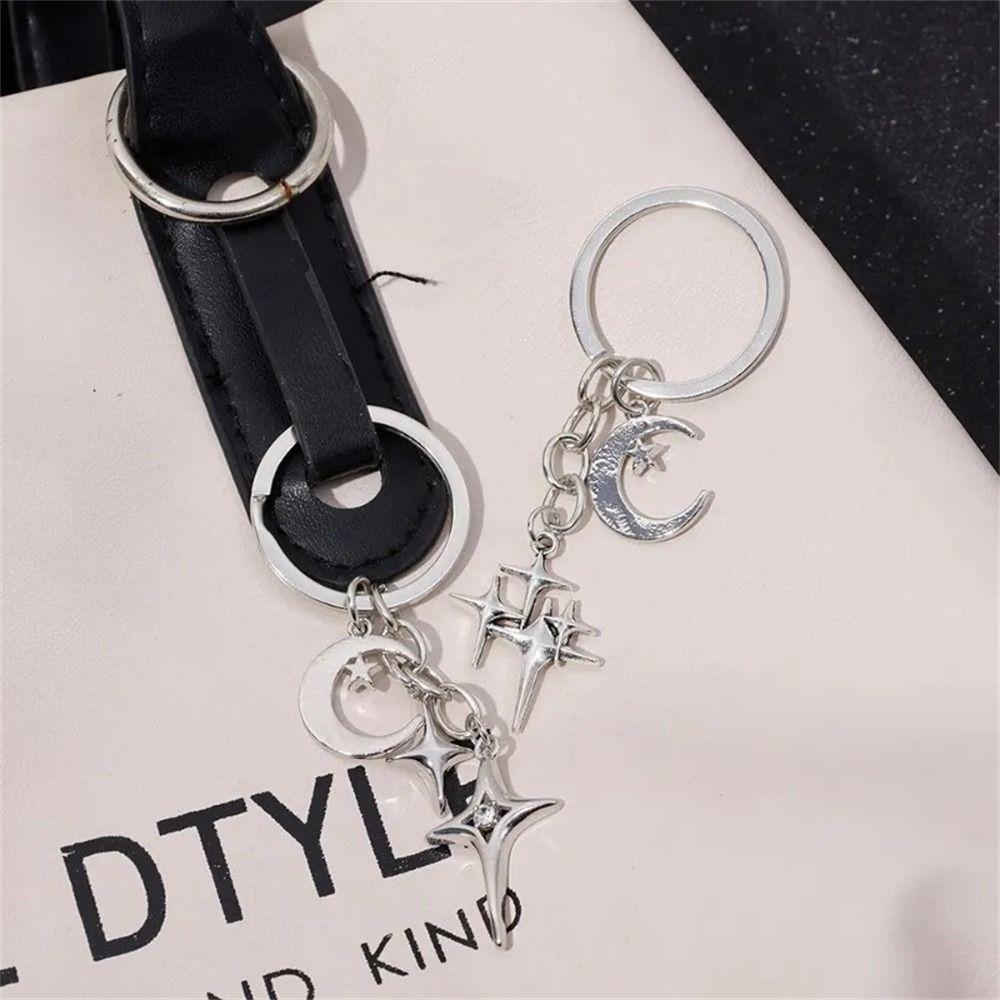 Metal Star Moon Key Rings Bag Pendant Star Keychains Fashion Y2K Keychains  Friendship Gift