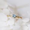 Gold Silver Color Lovely Ring Blue Finger Women Fashion Simple Elegant Rhinestone Heart Exquisite