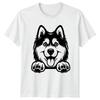 Happy Husky Puppy Dogs Animals Unisexs TShirt Unisexs Tee Graphic Unisex Playful