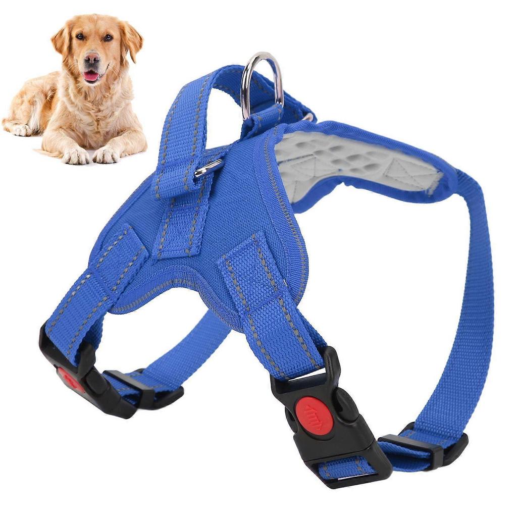 Dog Harness Multifunctional Reflective Adjustable Oxford Cloth Pet Saddle Harness for Dogs PetsBlue L