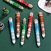 Рождественская капибара 10 цветов 0,7 мм шариковая ручка милый мультяшный Санта-Клаус снеговик нажимная ручка канцелярия для блокнота подарки
