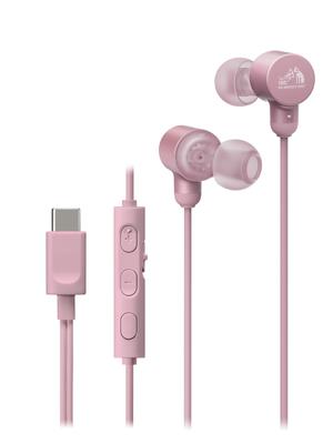 Наушники JVC Kenwood Victor HA-FR29UC-P проводные с микрофоном высокого разрешения, чехол для переноски, тип C, канальный тип USB, тип C, 1,2 м, розовый HA-FR29UC