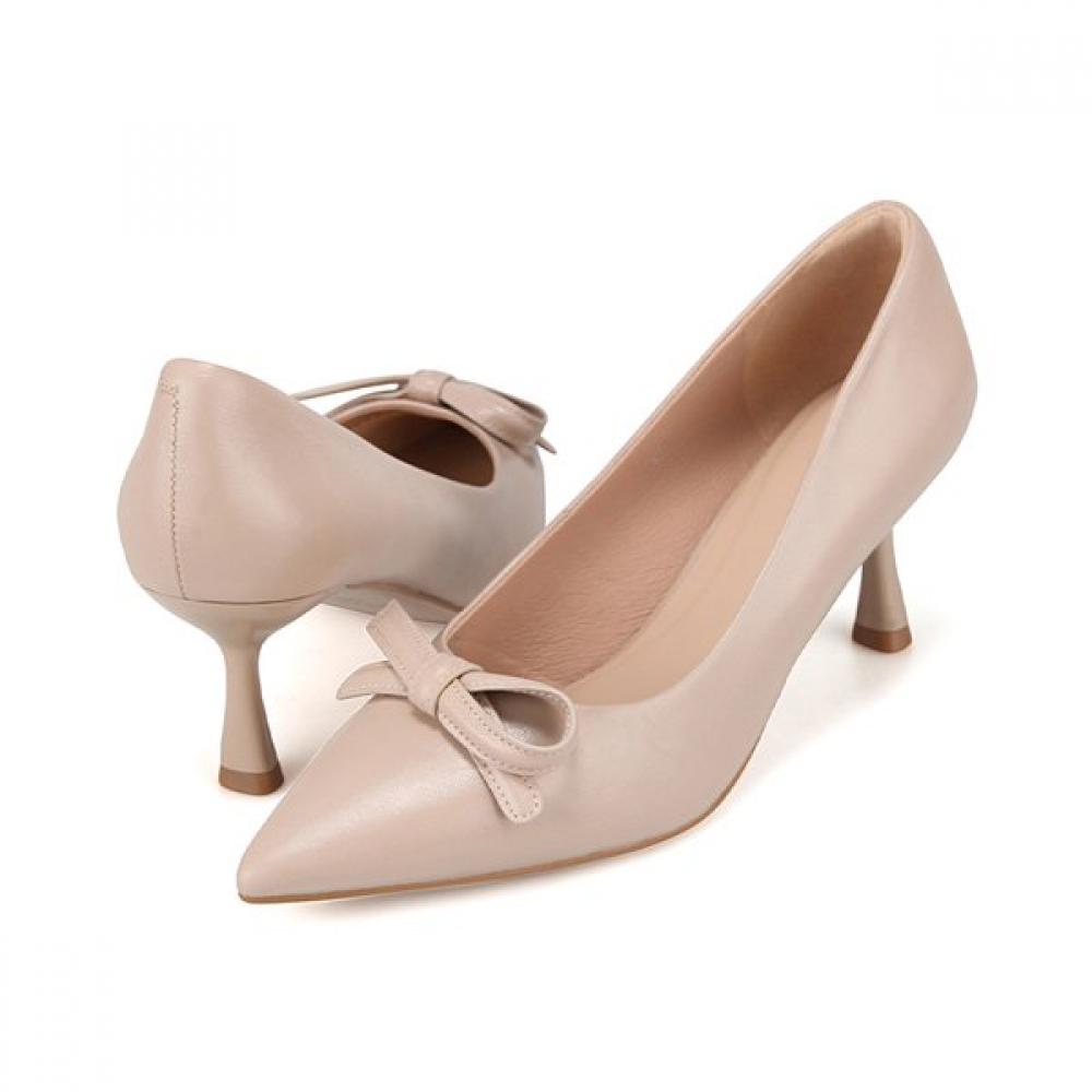 Barbara Lambskin Pointed Toe Ribbon Pumps 6.5cm Bbj221be