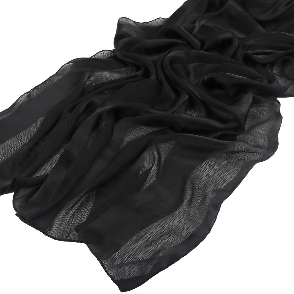 Women'S Hijab Shawl Pleated Chiffon With Stripes Natural Wrinkle Middle East Dubai Hijab