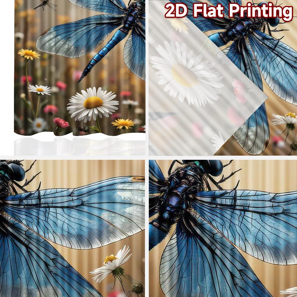 2D плочный фотофон Гобелен Стрекоза на Цветочном Поле 100% Полиэстер Семейная Вечеринка Украшение Идеально для Нового Года