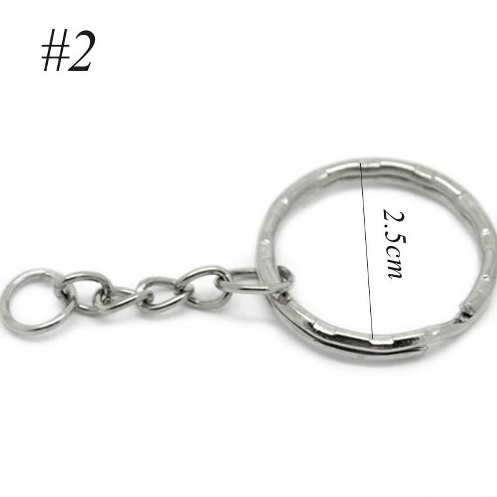 25mm NEW DIY Polished Silver Keychain Keyring Key Fob Short Chain