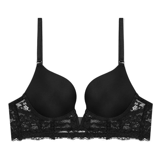 Женский сексуальный бюстгальтер пуш-ап, французское кружевное нижнее белье с глубоким V-образным вырезом, женский тонкий свадебный бюстгальтер без косточек, нижнее белье, топ с вышивкой без следов