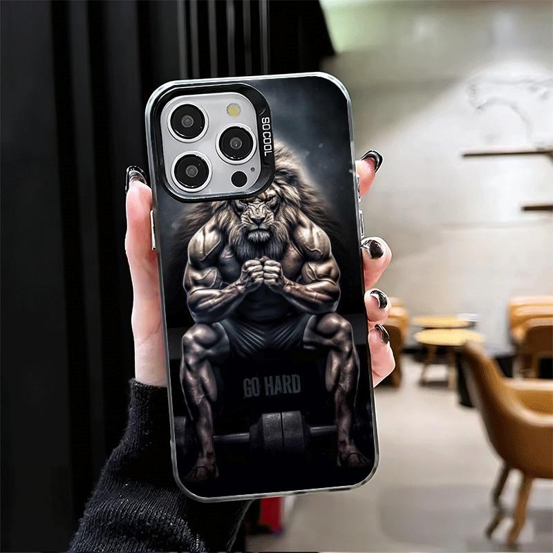 Чехол для телефона 'Лев Мужчина Король' Мягкий для iPhone 15 16 17 Pro Max 17Air 16E 14 Plus 13 12 Mini Ударопрочный Задняя крышка