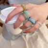 Набор из 5 колец-омбре из акрила ручной работы для женщин, градиентный цвет, мраморные, штабелируемые, повседневные ювелирные изделия, подарок