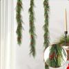Artificial Pine Branch and Wreath Crafted with PVC for Natural Look Holiday Decorations and Arrangement Options