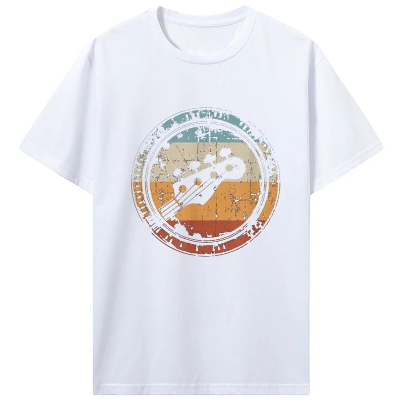 Футболка Bajo Vintage Guitar Print Streetwear доступна в качестве подарка на день рождения для повседневных топов как для мужчин, так и для женщин