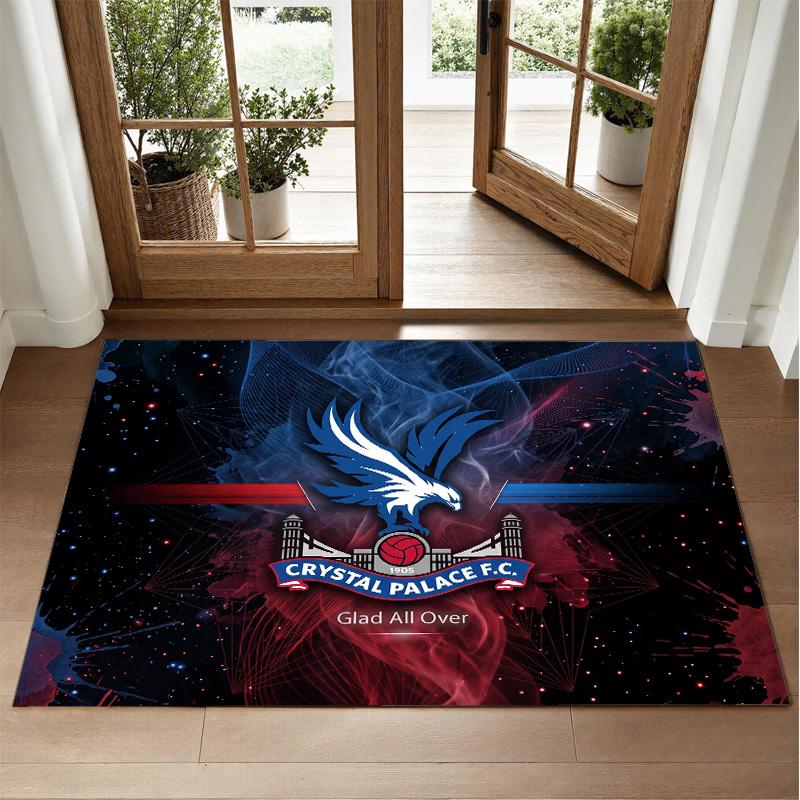 Crystal Palace Football Design Crystal Velvet Rug Soft Decorative Mat for Bedroom Entrance