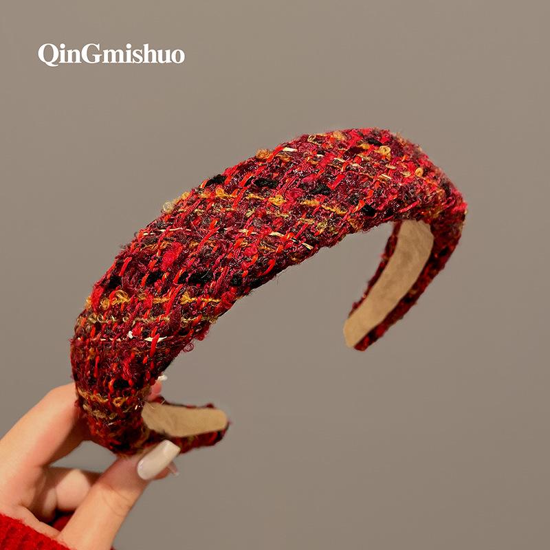 Повязка на голову вафельная конфетного цвета: Высокая тулья, Улучшенная губка для умывания лица, Широкий обруч для волос для ранней весны.