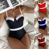European & American Lace-Up One-Piece Swimsuit with Chest Pads - Sexy Bikini Style Women's Beachwear