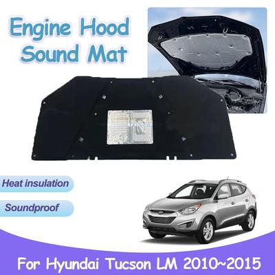 Звуковая подкладка капота двигателя для Hyundai Tucson LM 2010~2015 2013 2014 Теплоизоляция Хлопок Звукоизоляционный вкладыш для автомобиля Аксессуары для интерьера