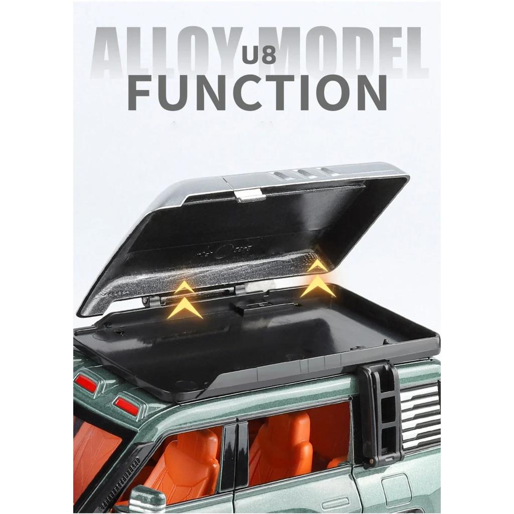 1/24 BYD Look UPAT U8 Внедорожник Литой Металлический Модель Игрушечного Автомобиля Звук и Свет Детская Игрушка Коллекционные Предметы Подарок на День Рождения