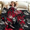Mask Ghost Print Flannel Blanket High Quality Warm Comfortable Cover for All Seasons Perfect for Gifts Home Decor