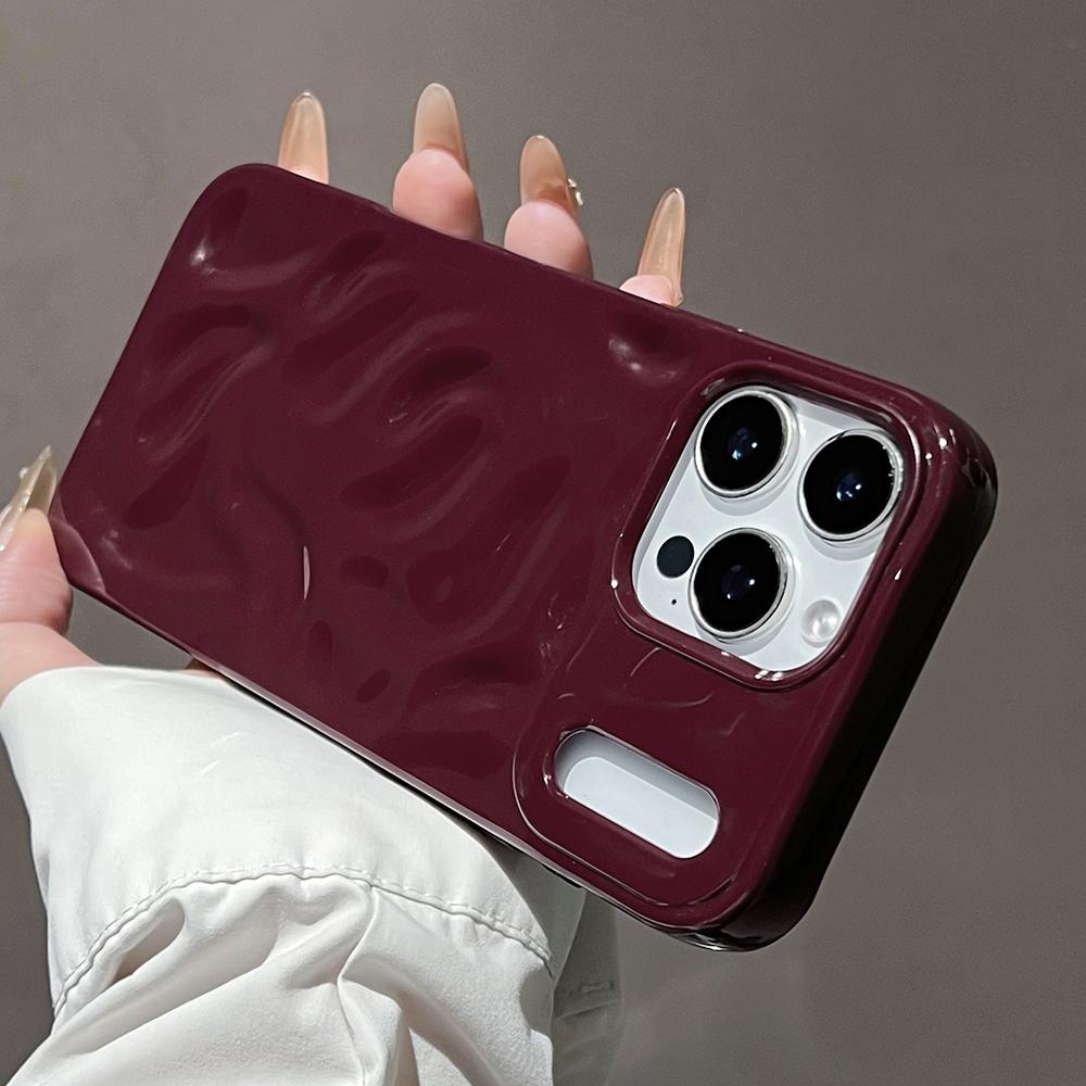 Роскошный 3D чехол с волнистым узором для 17 16 15 14 Plus Pro Max 12 11 13 17 Air Candy Однотонный Мягкий Силикон Эстетичный Чехол