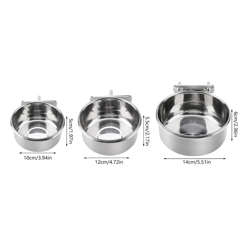 Parrot Feeder Bowl Stainless Steel Food Water Feeding Bowl Parrot Parakeet Feeder Bird Cage Accessory