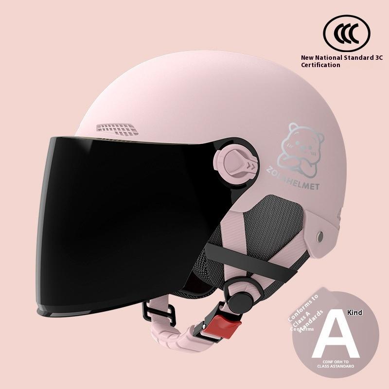 Bear Helmet, Electric Car, Half Helmet, Sunscreen for Women, Ventilated and Light, Wholesale with Ear Protectors, Warm In Winter