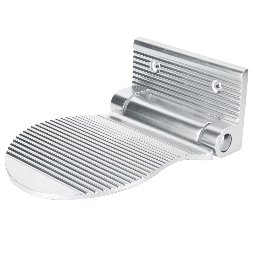 Silver/Black Non Slip Foot Pedal Aluminum Construction Shower Foot Rest Bathroom Use