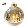 Indoor Holiday Decorations Glowing Christmas Story Ornament, Mini Scene in Ball Hanging Decoration, Xmas Tree Ornaments Light Up Acrylic Clear Pendant