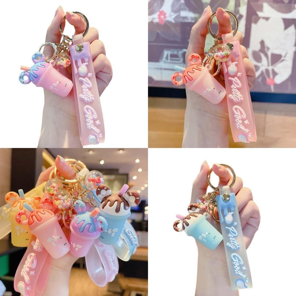 Милый брелок для ключей в виде мороженого, ПВХ подвеска, модный подарок, оптом