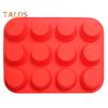Round Silicone Muffin Mold 12 Cavities Food Grade Easy Release Cake Chocolate Candy Ice Cube DIY Baking Mold Kitchen Supplies