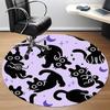 1pc Cat Moon Office Round Area Rug,  Mat Suitable For Office, Under Office Chairs Bedroom Living Room Home Decor, Room Deco