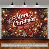 2D Flat Red Gold Christmas Ornament Backdrop for Winter Party Decoration
