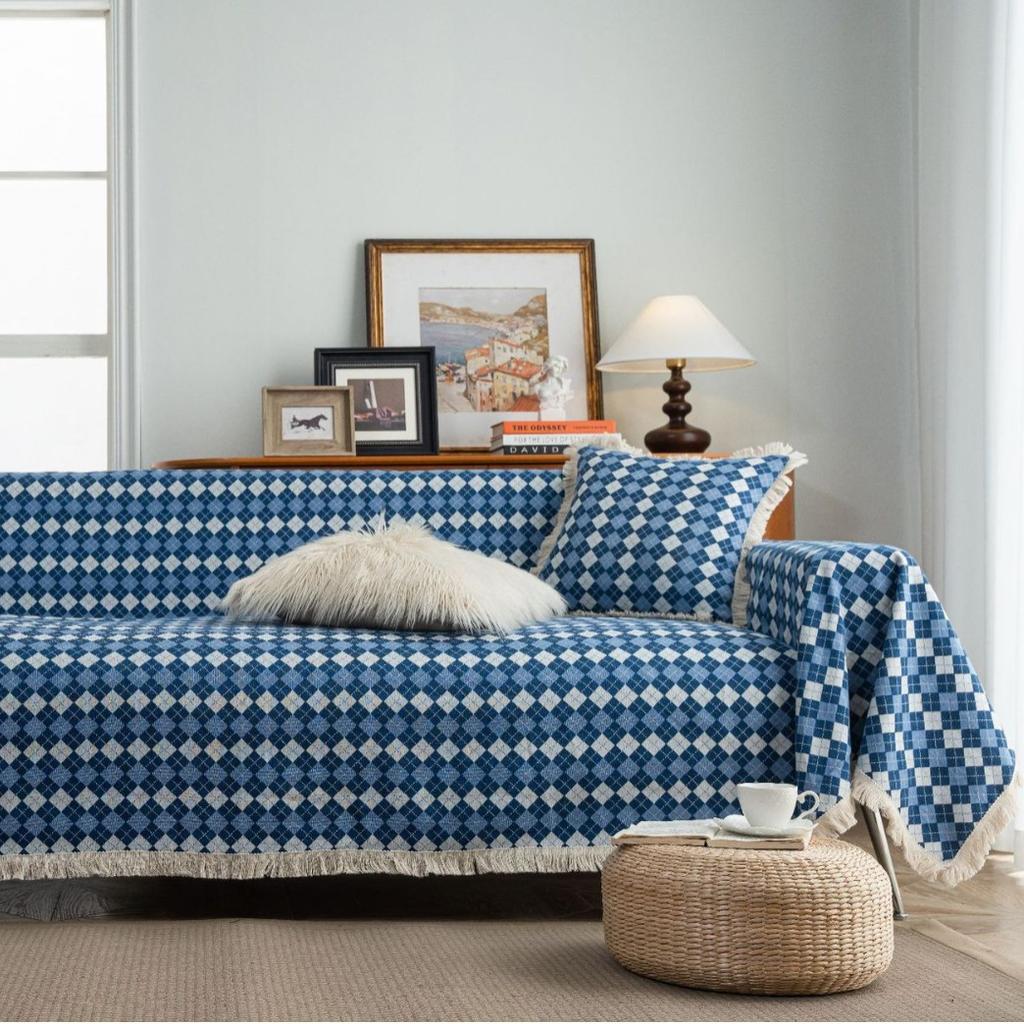 Jacquard Sofa Towel Monet Oil Painting Fringed Four-season Universal Full Cover All-inclusive Universal Cover Blanket Sofa Cover