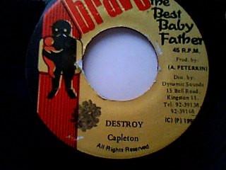 7-дюймовая пластинка CAPLETON - Destroy NONE Bravo The Best 1992 Ямайка Регги, Ска и Даб Б/У