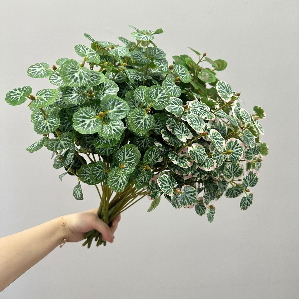 Artificial Begonia, Sweet Potato, Coin, Small Eucalyptus Leaves for Decoration, Flower Arrangements & Landscaping