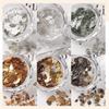6 Colors Nail Art Mica Flakes Set, Irregular Metallic Gloss Mineral Slices, Shiny Nail Glitter Sequins for Nail Art Decoration