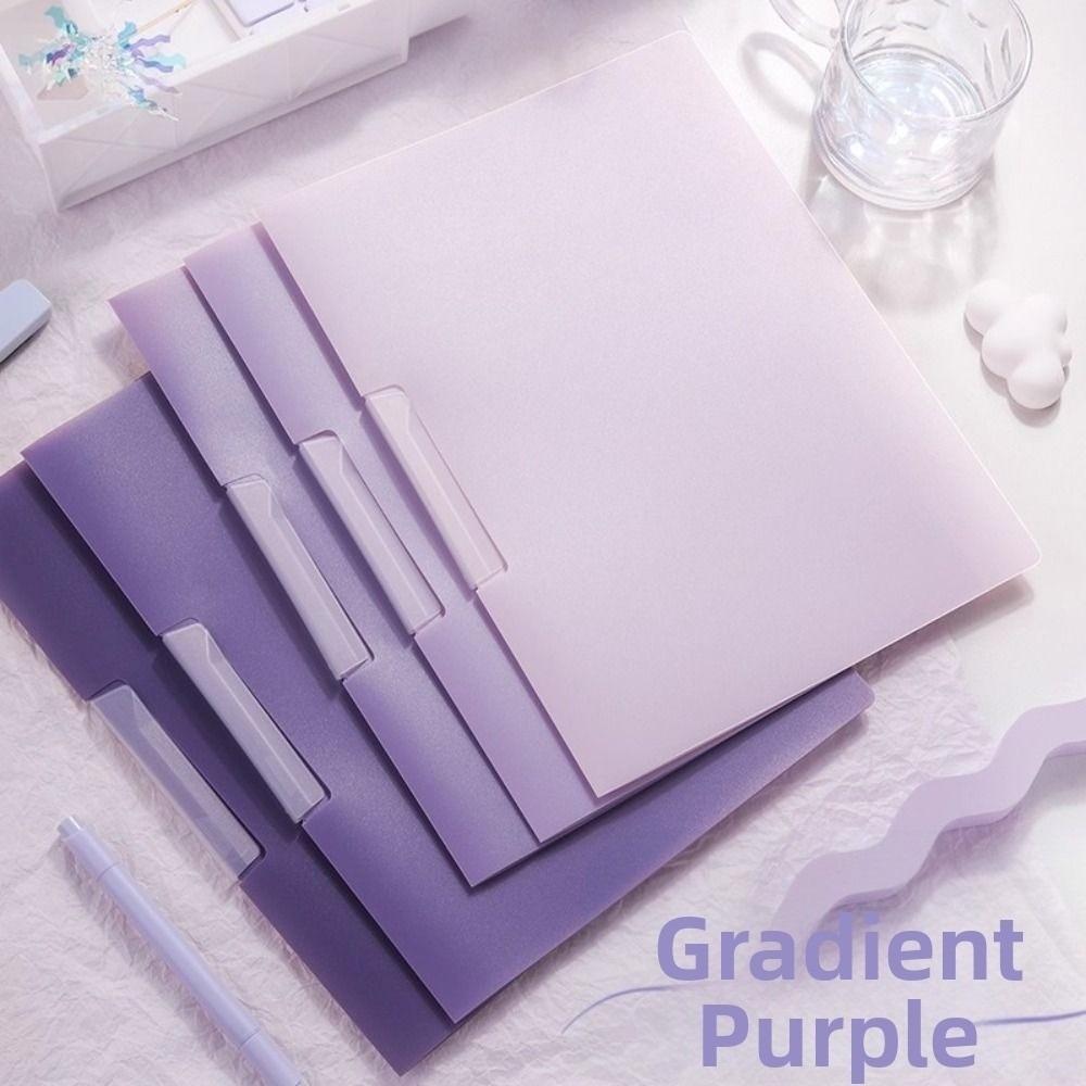 5Pcs Waterproof A4 File Folder Gradient Design Test Paper Storage Clip Document Container Contract