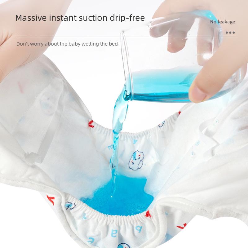 Водонепроницаемые хлопковые подгузники-трусы с мультяшным принтом - для новорожденных с защитой от протекания