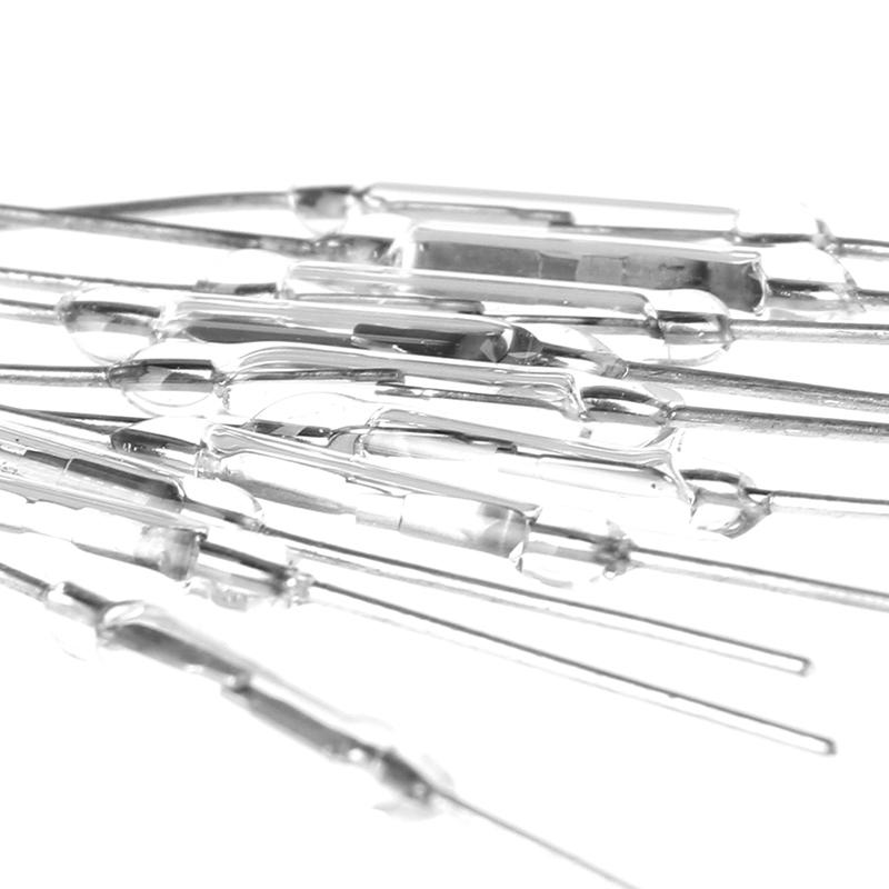 10Pcs 14Mm Glass Magnetic Induction Reed Switch Magswitch Normally Open No