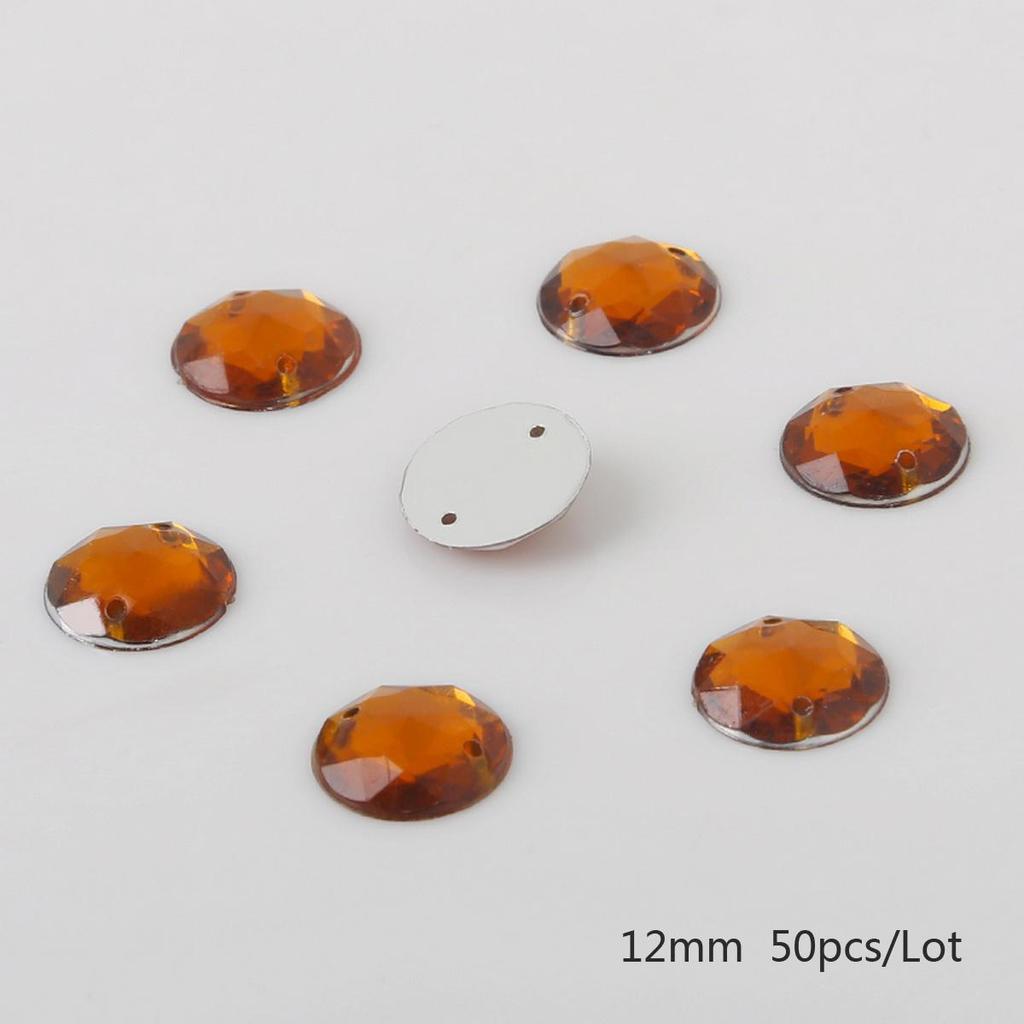 8/10/12mm Sewing Flatback Rhinestones Round Acrylic Beads Sew On Strass Crystal Stones For DIY Craft Scrapbook Decoration