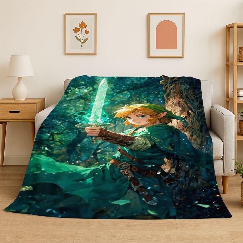 Classic Z-Zelda Cartoon Games Soft Flannel Throw Blanket,Cozy Blanket for Bed,Couch,Sofa,Bedroom,Living Room,Picnic kids Camping