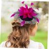 POPETPOP Mesh Decorative Headband Wedding Tops Hat Veil Black and Rose Red Netting Accent Hat for Women Tea Party and Special Occasion Accessories