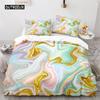 Colorful Marble Pattern Duvet Cover Set Microfiber Geometric Art Abstract Bedding Set King Queen For Girls Kids Teens Room Decor
