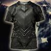 Medieval Knight Armor Men's T-shirt Tops 3D Print Tshirts Templar Knight Cosplay Short Sleeve Shirt O Neck Cool Streetwear