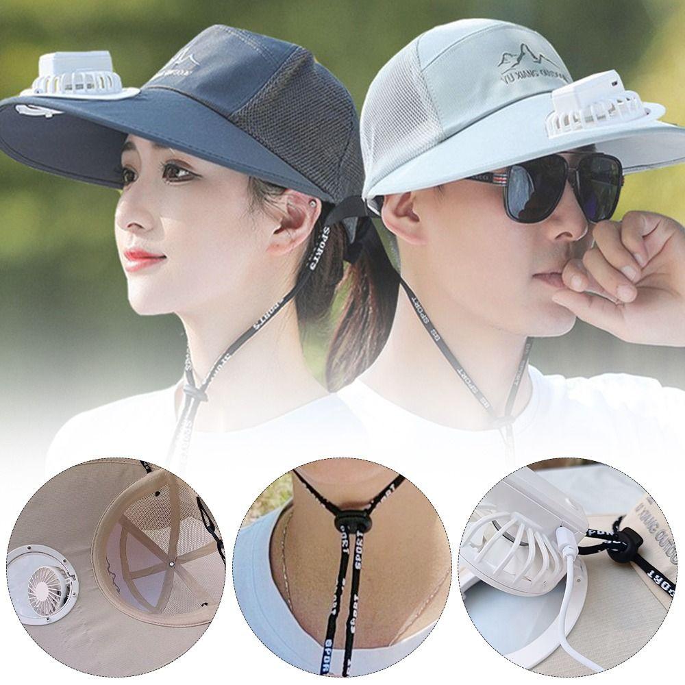 Rechargeable Charging Fan Hat UV Protection Cycling Hat Outdoor Fishing Hat  Men Women