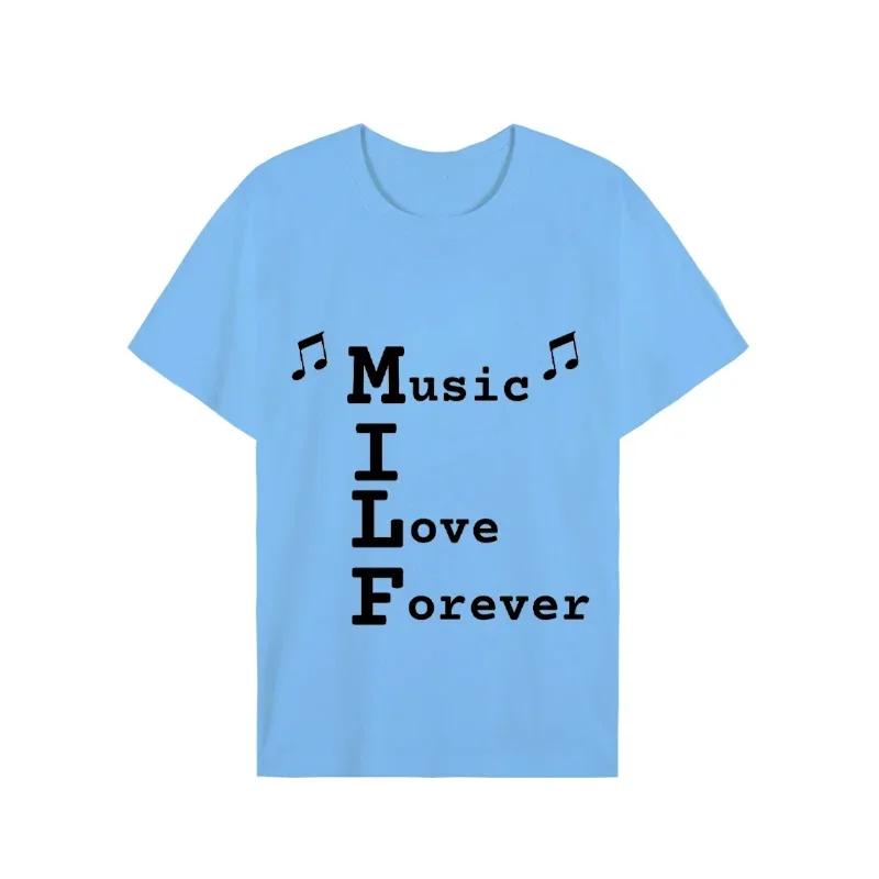 2023 Мужская футболка MILF Music I Love Forever с коротким рукавом Мужская свободная футболка Мужская лучшая брендовая новая мужская футболка с коротким рукавом